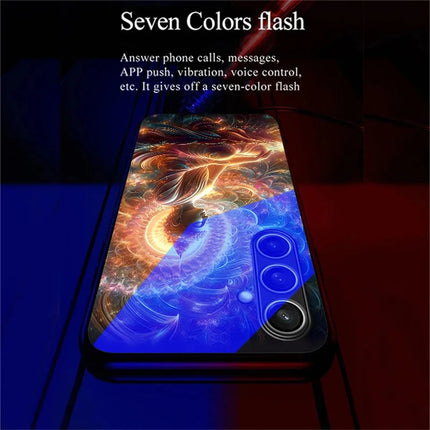 For Samsung Galaxy A56 5G Case Call Flash Series Pattern Printing Tempered Glass + TPU Combo Phone Case