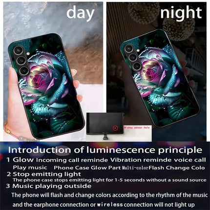 For Samsung Galaxy A56 5G Case Call Flash Series Pattern Printing Tempered Glass + TPU Combo Phone Case
