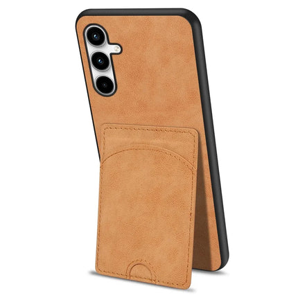 For Samsung Galaxy A36 5G Case Kickstand Leather Coated TPU Phone Cover with Card Slot