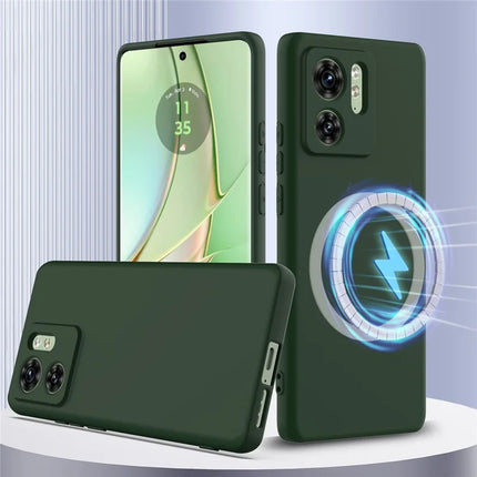 For Motorola Edge 40 5G Case Compatible with MagSafe Anti-Drop Liquid Silicone Phone Cover with Lanyard