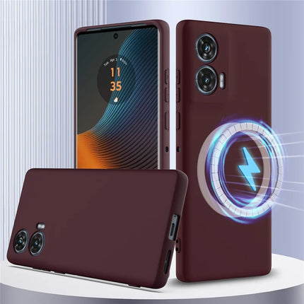 For Motorola Edge 50 Fusion 5G Case Compatible with MagSafe Anti-Drop Liquid Silicone Phone Cover with Lanyard