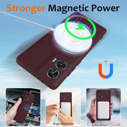 For Motorola Edge 50 Fusion 5G Case Compatible with MagSafe Anti-Drop Liquid Silicone Phone Cover with Lanyard