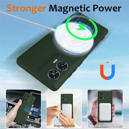 For Motorola Edge 50 Fusion 5G Case Compatible with MagSafe Anti-Drop Liquid Silicone Phone Cover with Lanyard
