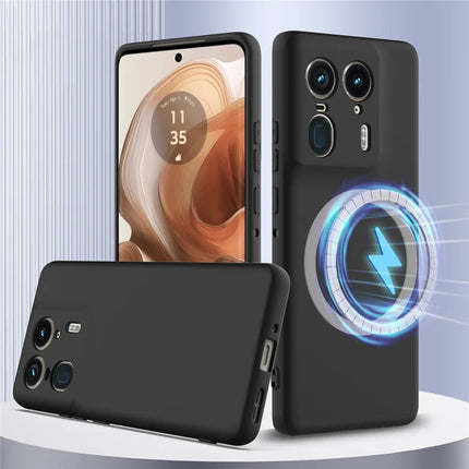 For Motorola Edge 50 Ultra 5G  /  Moto X50 Ultra 5G Case Compatible with MagSafe Anti-Drop Liquid Silicone Phone Cover with Lanyard
