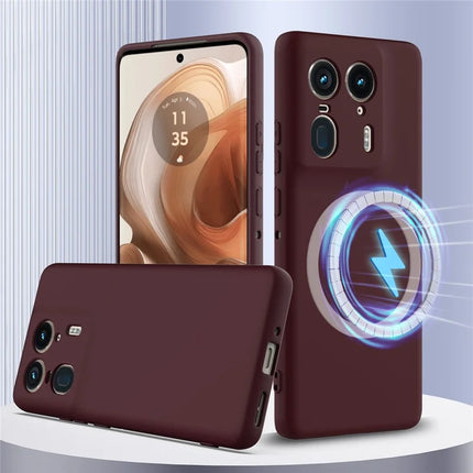 For Motorola Edge 50 Ultra 5G  /  Moto X50 Ultra 5G Case Compatible with MagSafe Anti-Drop Liquid Silicone Phone Cover with Lanyard