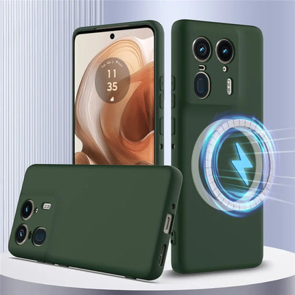 For Motorola Edge 50 Ultra 5G  /  Moto X50 Ultra 5G Case Compatible with MagSafe Anti-Drop Liquid Silicone Phone Cover with Lanyard
