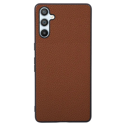 For Samsung Galaxy A16 5G  /  4G Case Litchi Texture Anti-Drop TPU + PU Leather Phone Protective Cover - Dark Brown