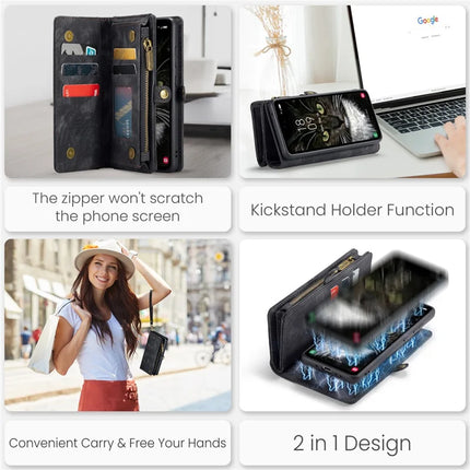 For Samsung Galaxy A36 5G Case CASEME 008 Series Detachable Leather Zipper Wallet Phone Cover