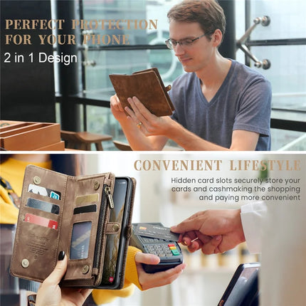 For Samsung Galaxy A36 5G Case CASEME 008 Series Detachable Leather Zipper Wallet Phone Cover