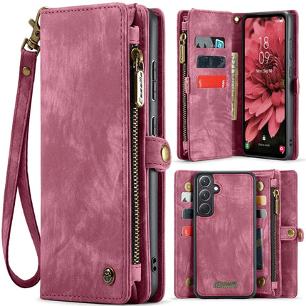 For Samsung Galaxy A36 5G Case CASEME 008 Series Detachable Leather Zipper Wallet Phone Cover - Red