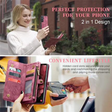 For Samsung Galaxy A36 5G Case CASEME 008 Series Detachable Leather Zipper Wallet Phone Cover