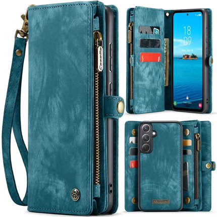 For Samsung Galaxy A36 5G Case CASEME 008 Series Detachable Leather Zipper Wallet Phone Cover - Blue