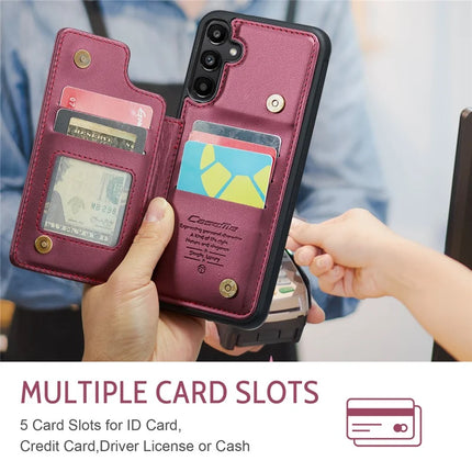For Samsung Galaxy A36 5G Case CASEME C22 Series  Leather+TPU Cover RFID Blocking 5 Card Slots
