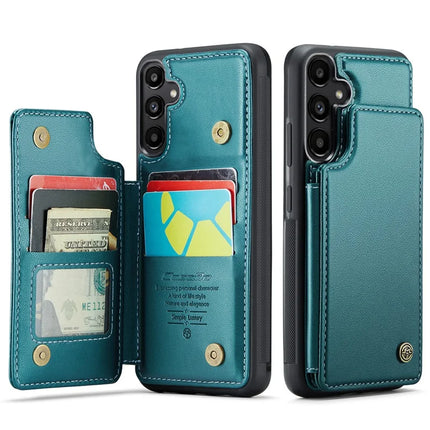 For Samsung Galaxy A36 5G Case CASEME C22 Series  Leather+TPU Cover RFID Blocking 5 Card Slots - Green