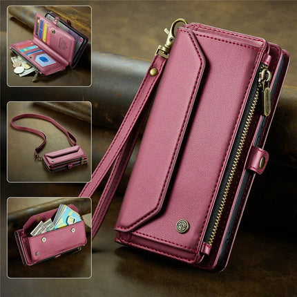 For Samsung Galaxy A36 5G Case CASEME C36 Series  Zipper Wallet Leather Phone Cover with Straps