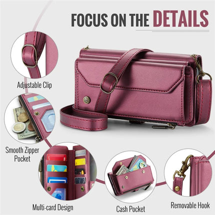 For Samsung Galaxy A36 5G Case CASEME C36 Series  Zipper Wallet Leather Phone Cover with Straps