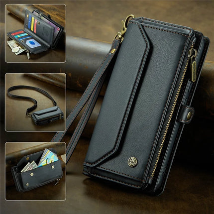 For Samsung Galaxy A36 5G Case CASEME C36 Series  Zipper Wallet Leather Phone Cover with Straps