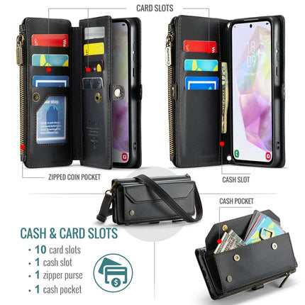 For Samsung Galaxy A36 5G Case CASEME C36 Series  Zipper Wallet Leather Phone Cover with Straps