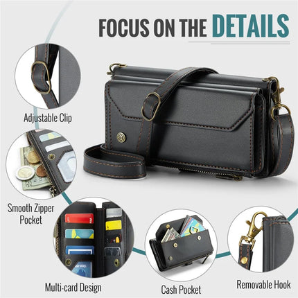 For Samsung Galaxy A36 5G Case CASEME C36 Series  Zipper Wallet Leather Phone Cover with Straps