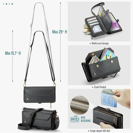 For Samsung Galaxy A36 5G Case CASEME C36 Series  Zipper Wallet Leather Phone Cover with Straps