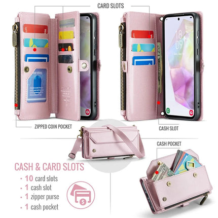 For Samsung Galaxy A36 5G Case CASEME C36 Series  Zipper Wallet Leather Phone Cover with Straps