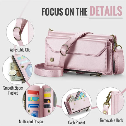 For Samsung Galaxy A36 5G Case CASEME C36 Series  Zipper Wallet Leather Phone Cover with Straps