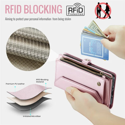 For Samsung Galaxy A36 5G Case CASEME C36 Series  Zipper Wallet Leather Phone Cover with Straps