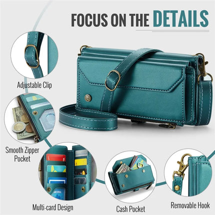 For Samsung Galaxy A36 5G Case CASEME C36 Series  Zipper Wallet Leather Phone Cover with Straps