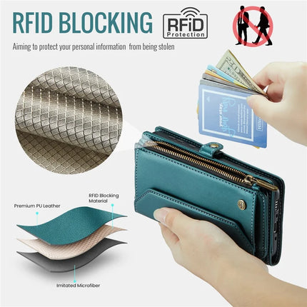 For Samsung Galaxy A36 5G Case CASEME C36 Series  Zipper Wallet Leather Phone Cover with Straps