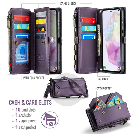 For Samsung Galaxy A36 5G Case CASEME C36 Series  Zipper Wallet Leather Phone Cover with Straps