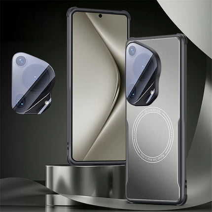 For Huawei Pura 70 Ultra Case TPU Frame Metal Back Panel Phone Cover Built In Glass Lens Film