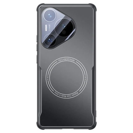 For Huawei Pura 70 Pro / 70 Pro+ Case TPU Frame Metal Back Panel Phone Cover Built In Glass Lens Film - Black