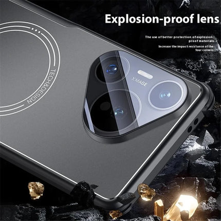 For Huawei Pura 70 Pro / 70 Pro+ Case TPU Frame Metal Back Panel Phone Cover Built In Glass Lens Film