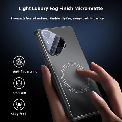 For Huawei Pura 70 Case TPU Frame Metal Back Panel Phone Cover Built In Glass Lens Film