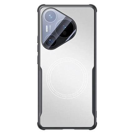 For Huawei Pura 70 Case TPU Frame Metal Back Panel Phone Cover Built In Glass Lens Film - White