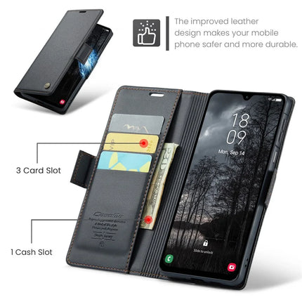 For Samsung Galaxy A26 5G Case CASEME 023 Series RFID Blocking Glossy Stand Phone Cover