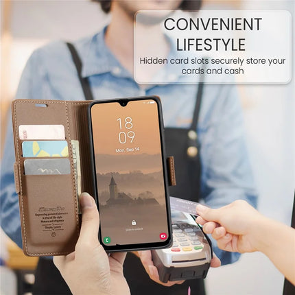 For Samsung Galaxy A26 5G Case CASEME 023 Series RFID Blocking Glossy Stand Phone Cover