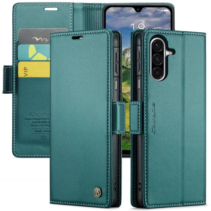 For Samsung Galaxy A26 5G Case CASEME 023 Series RFID Blocking Glossy Stand Phone Cover - Green
