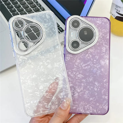 For Huawei Pura 70 Case IMD Design Shockproof Hybrid Phone Cover with Glass Lens Film
