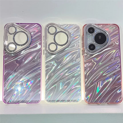 For Huawei Pura 70 Case IMD Design Shockproof Hybrid Phone Cover with Glass Lens Film