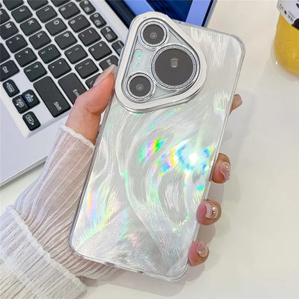 For Huawei Pura 70 Case IMD Design Shockproof Hybrid Phone Cover with Glass Lens Film