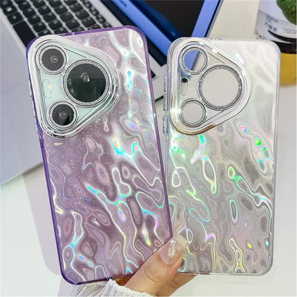 For Huawei Pura 70 Case IMD Design Shockproof Hybrid Phone Cover with Glass Lens Film