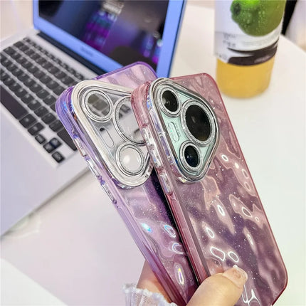 For Huawei Pura 70 Case IMD Design Shockproof Hybrid Phone Cover with Glass Lens Film
