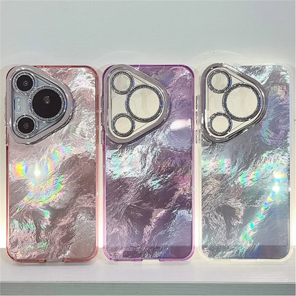 For Huawei Pura 70 Case IMD Design Shockproof Hybrid Phone Cover with Glass Lens Film