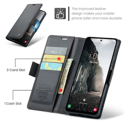 For Samsung Galaxy A36 5G Case CASEME 023 Series RFID Blocking Glossy Stand Phone Cover