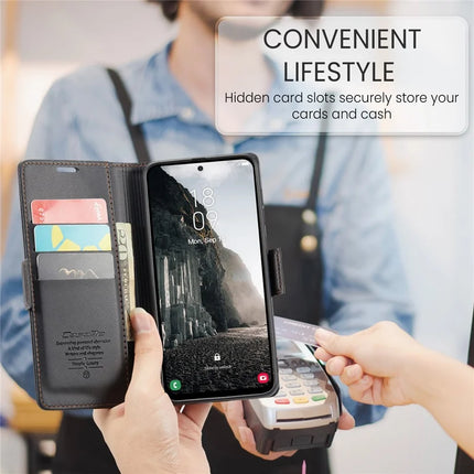 For Samsung Galaxy A36 5G Case CASEME 023 Series RFID Blocking Glossy Stand Phone Cover