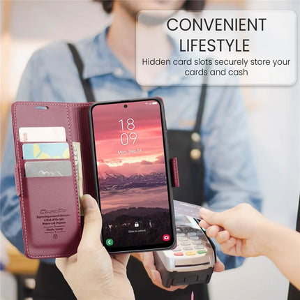 For Samsung Galaxy A36 5G Case CASEME 023 Series RFID Blocking Glossy Stand Phone Cover