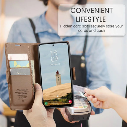 For Samsung Galaxy A36 5G Case CASEME 023 Series RFID Blocking Glossy Stand Phone Cover