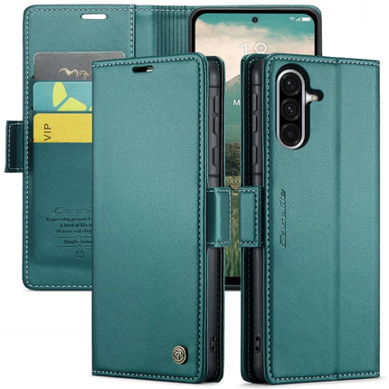 For Samsung Galaxy A36 5G Case CASEME 023 Series RFID Blocking Glossy Stand Phone Cover - Green