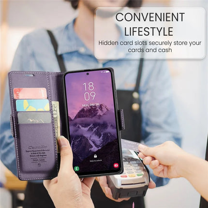 For Samsung Galaxy A36 5G Case CASEME 023 Series RFID Blocking Glossy Stand Phone Cover